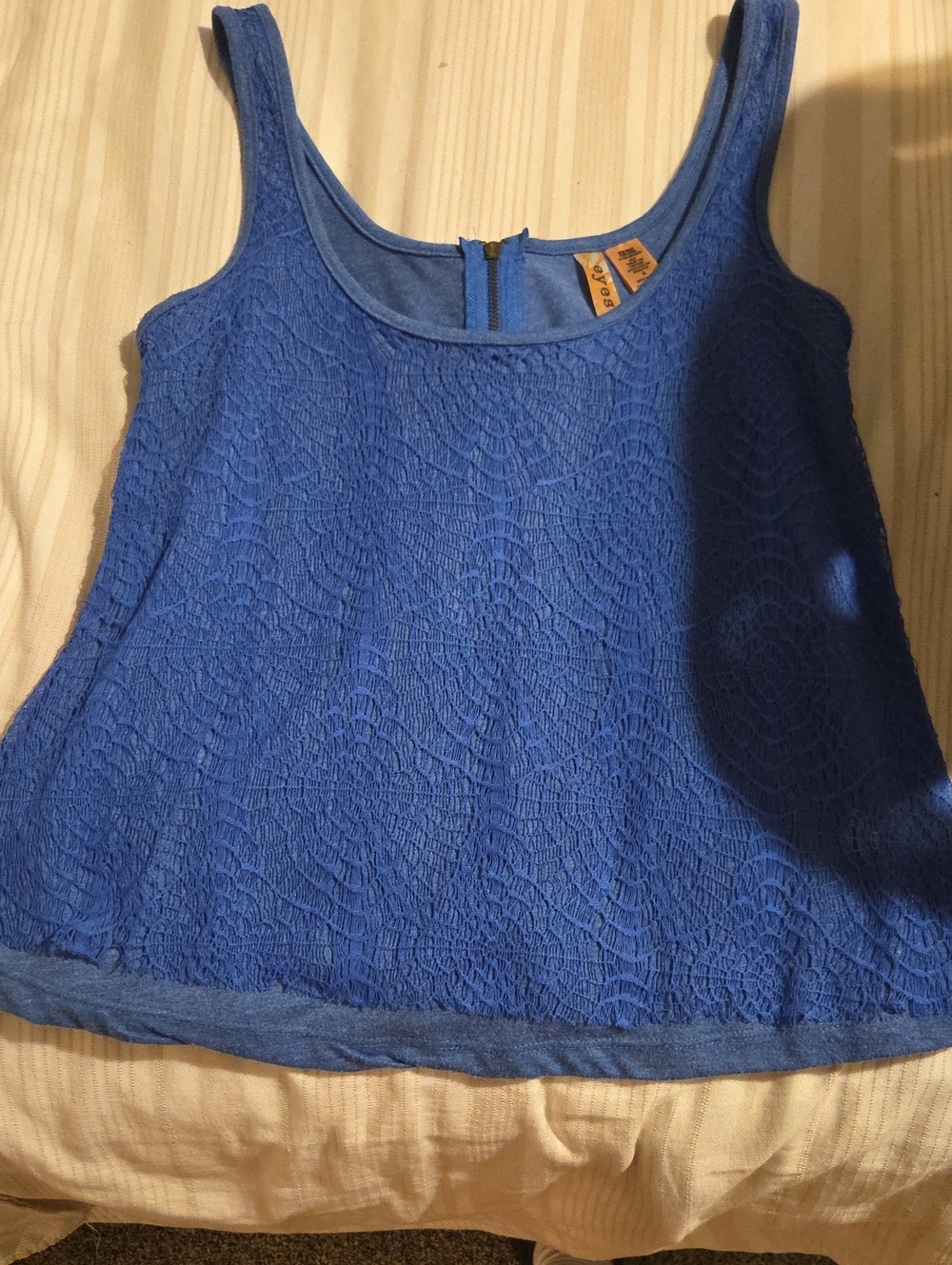 Eyeshadow Royal Blue Lace Tank Top for Women